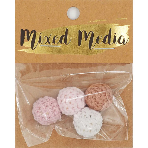 16mm Pinks Knitted Beads